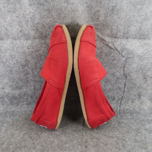 Toms Shoes Womens 7 Flats Slip On Casual Canvas Red Lifestyle Alpargatas Comfort - Picture 8 of 11